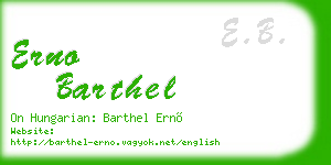 erno barthel business card